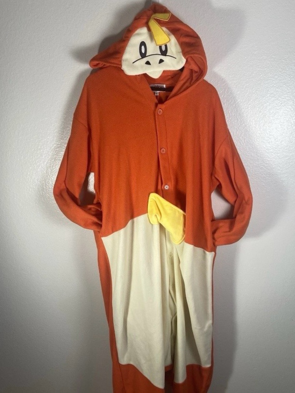 Pokemon Orange and Cream Hooded Kids Costume Onesie with Yellow Accent
